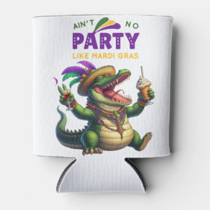 Porta-lata Feliz Mardi Gras Alligator