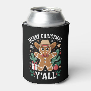 Porta-lata Feliz Natal a Todos Vaqueiro Biscoito de Gengibre