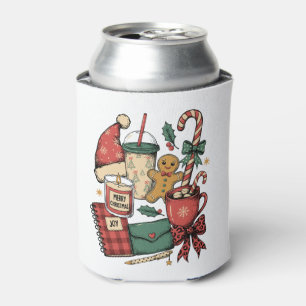 Porta-lata Feliz Natal Cacau Quente Biscoito de Gengibre Vela