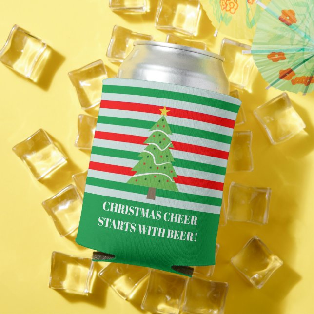 Porta-lata Feliz Natal Começa Com Feriado Engraçado De Cervej (Verão in situ)