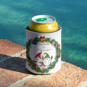 Porta-lata Feliz Natal do Nosso Gnomo para a Sua Bebida