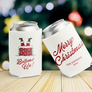 Porta-lata Feliz Natal Engraçado Santa de Cabeça para Baixo A
