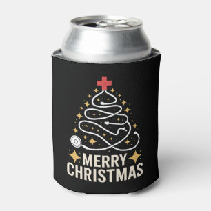 Porta-lata Feliz Natal Estetoscópio Árvore Enfermeira Médico