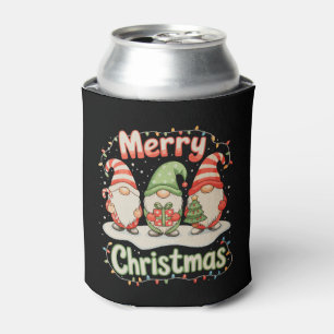 Porta-lata Feliz Natal Família Gnome Luzes de Natal Feriado
