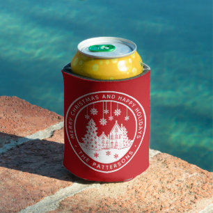Porta-lata Feliz Natal Feliz Férias no inverno Personalizadas
