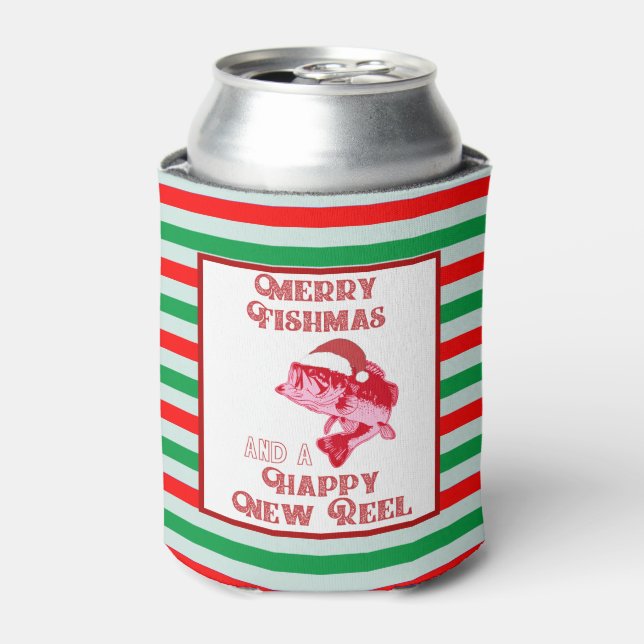 Porta-lata Feliz Natal Feriado de Natal - Cerveja de Pesca (Can Front)