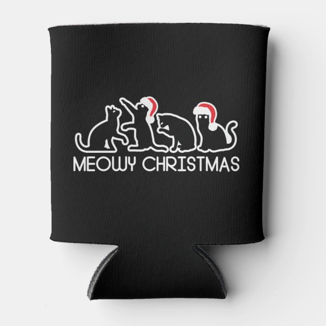 Porta-lata Feliz Natal, Papais noeis Bonitos Gatos Natal (Frente)