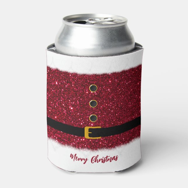 Porta-lata Feliz Natal, Papais noeis Enlouquecendo Roupa Verm (Can Front)