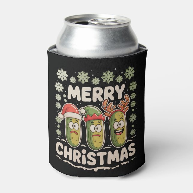 Porta-lata Feliz Natal Pickle Lover Xmas Luzes Feias (Can Front)