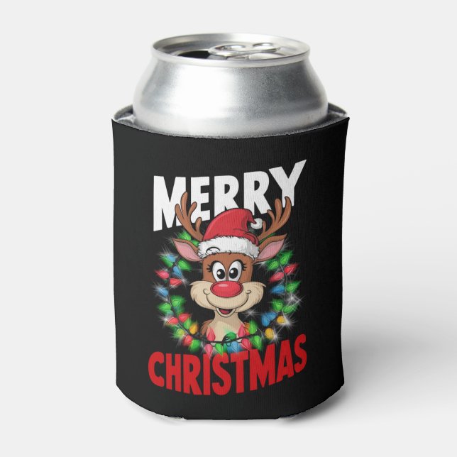 Porta-lata Feliz Natal Rena Festa de Natal (Can Front)