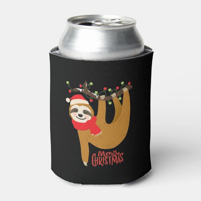 Porta-lata Feliz Natal Sloth | Feriados (Can Front)