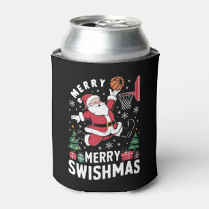 Porta-lata Feliz Natal Swishmas Papai Noel Jogando Basquete 