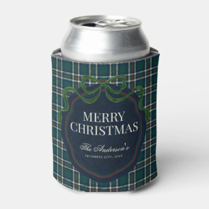 Porta-lata Feliz Natal Xadrez Escocês Clássico Préppy