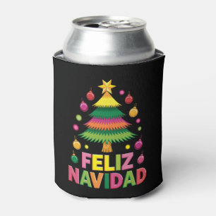 Porta-lata Feliz Navidad Árvore de Natal Espanhol Feriado Xma