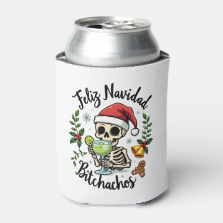 Porta-lata Feliz Navidad Bitchachos Crânio Engraçado Espanhol