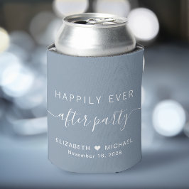Porta-lata Feliz Para Sempre Recepção de Casamento Azul Poeir