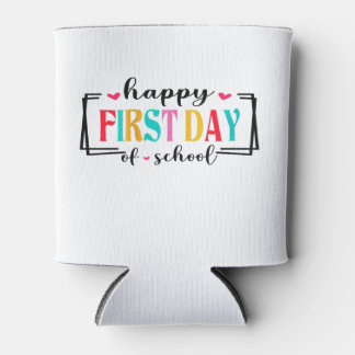 Porta-lata Feliz Primeiro Dia de Professores de Escola de Vol