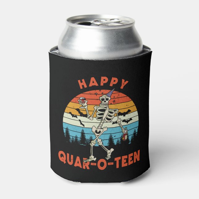 Porta-lata Feliz Quar-O - TEEN Funny Skeletor Wine Halloween (Can Front)
