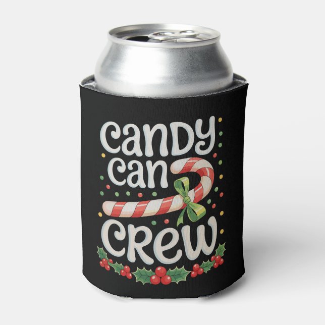 Porta-lata Feriado da Família Natal Candy Cane Crew (Can Front)