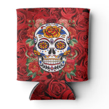 Feriados de Rosas vermelhas rosa com o crânio do a