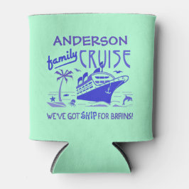 Porta-lata Férias De Cruzeiro Familiar Navio Engraçado | Nome