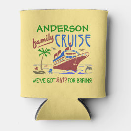 Porta-lata Férias De Cruzeiro Familiar Navio Engraçado | Nome