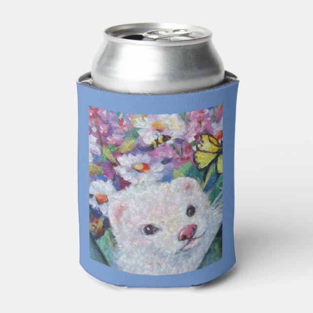 Porta-lata Ferreto branco e flores podem esfriar (Can Front)