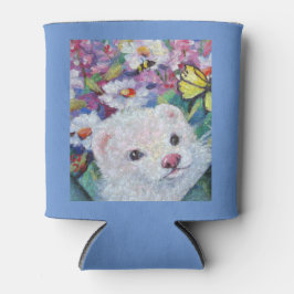 Porta-lata Ferreto branco e flores podem esfriar