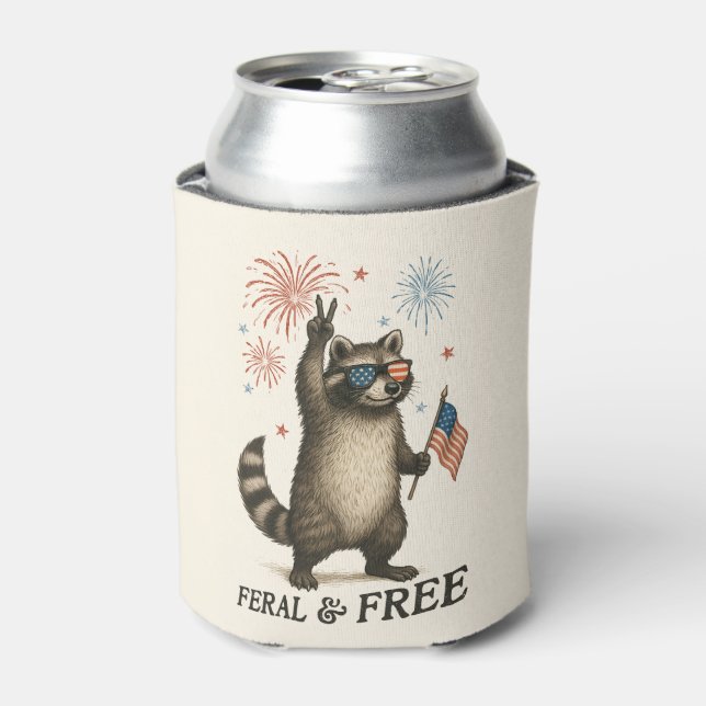 Porta-lata Férrimo Mas Livre Fogos De Artifício Feral Raccoon (Can Front)