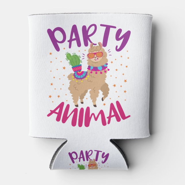 Porta-lata Festa Animal Llama Bachelorette Aniversário (Frente)