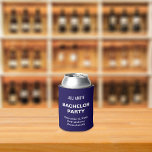 Porta-lata Festa Azul Escuro de Despedida pode Resfriar<br><div class="desc">A festa de solteiro azul escuro e de texto simples pode resfriar, um design para grupos a serem ou hosts que veem o azul como um símbolo de confiança e lealdade e preferem o texto simples sem nenhum elemento de fundo para melhorar a legibilidade. O texto branco contrastando sobre o...</div>