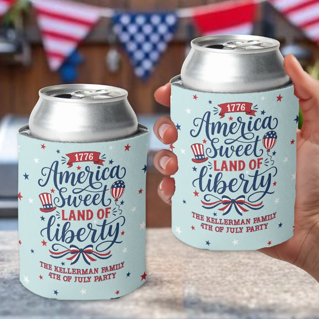 Porta-lata Festa de 4 de Julho (4th Of July Party Can Cooler )