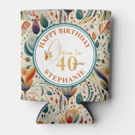 Porta-lata Festa de aniversário Adulta Colorida Boho Style