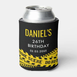 Porta-lata Festa de aniversário Amarela da Polícia Misteriosa