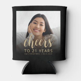 Porta-lata Festa de aniversário de 21 anos de Animação de Fot