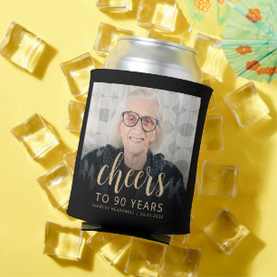 Porta-lata Festa de Aniversário de 90 Anos com Foto Personali