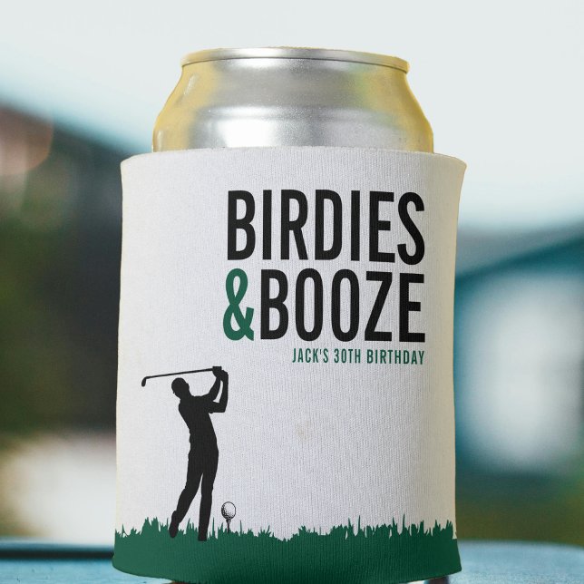 Porta-lata Festa de Aniversário de Adultos Golf & Booze (Birdies & Booze Adult Golf Birthday Party Can Cooler
)