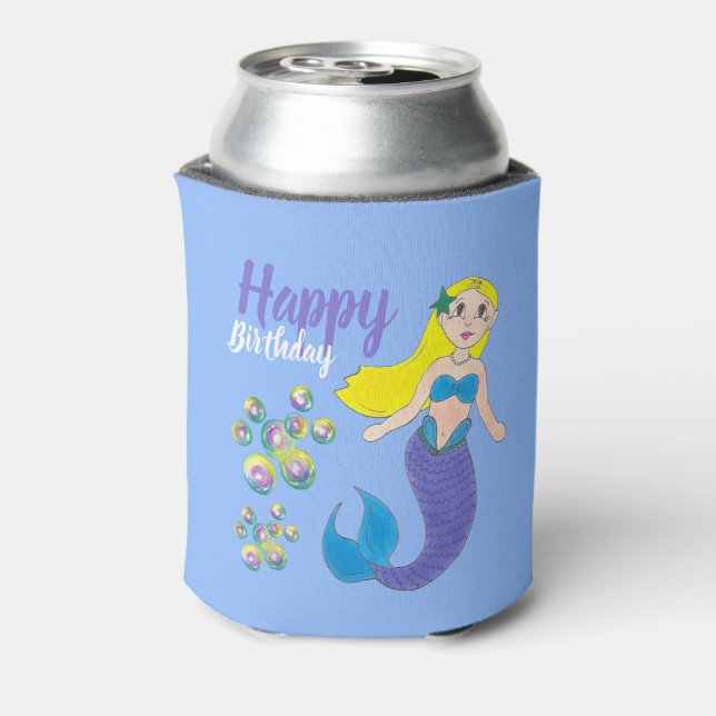 Porta-lata Festa de aniversário de bolhas de Sereia do Oceano (Can Back)