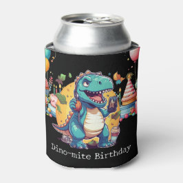 Porta-lata Festa de aniversário do dinossauro