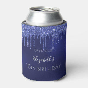 Porta-lata Festa de aniversário marinho azul brilho branco