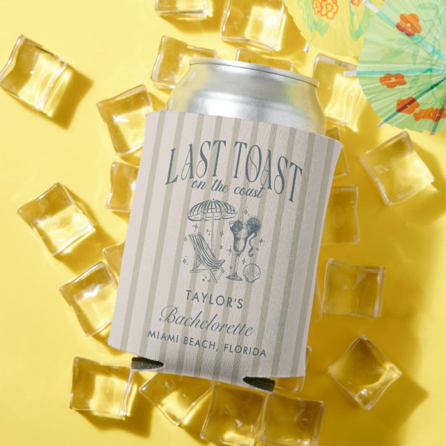 Porta-lata Festa de Cocktail de Solteira à Beira-Mar Azul-Mar (Verão in situ)