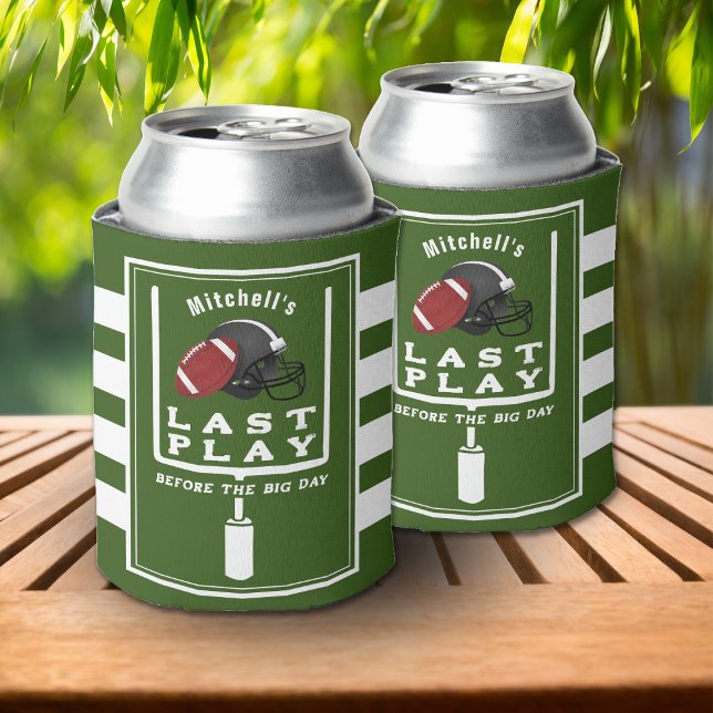 Porta-lata Festa de Despedida de Futebol Última Jogada Antes  (Football Bachelor Party Last Play Before Big Day Can Cooler
)