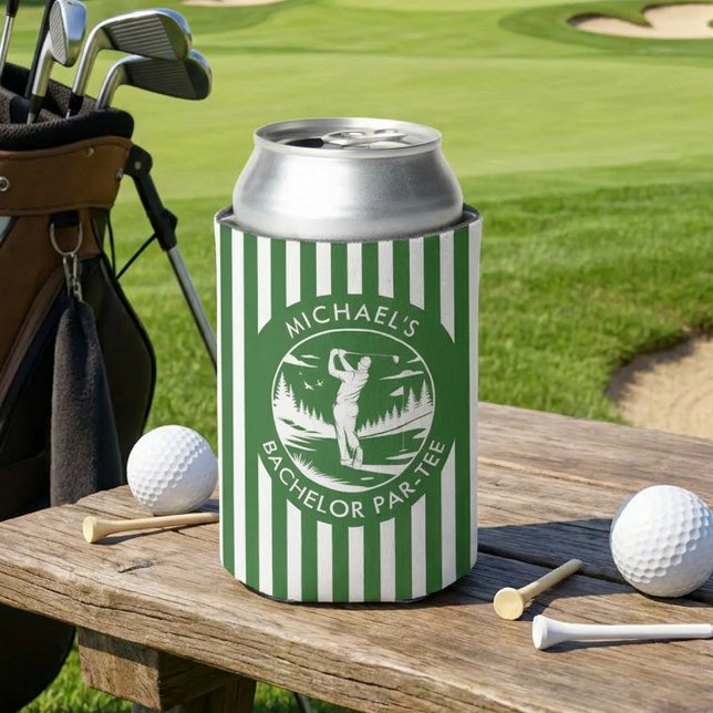 Porta-lata Festa de Despedida de Solteiro de Golfe Verde e Br (Criador carregado)