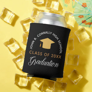 Porta-lata Festa de formatura Black Dourado Custom Class de 2