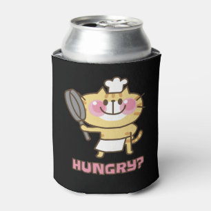 Porta-lata Festa de Gato de Gato Bonito Chef Rosa Engraçados