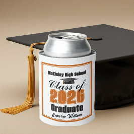 Porta-lata Festa de Graduação Personalizada Laranja da Turma 