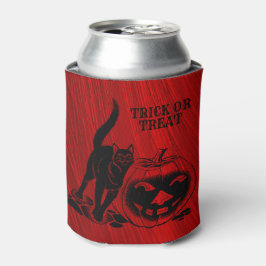 Porta-lata Festa de Halloween Mau Black Cat Pumpkin Red Scary