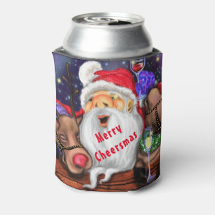Porta-lata Festa de Natal Engraçada para Papais noeis e Rebe