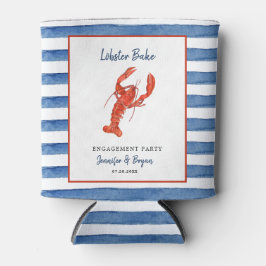 Porta-lata Festa de noivado com lagosta em aquarela