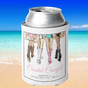 Porta-lata Festa de Noivado de Noiva Personalizada Cowgirl Co